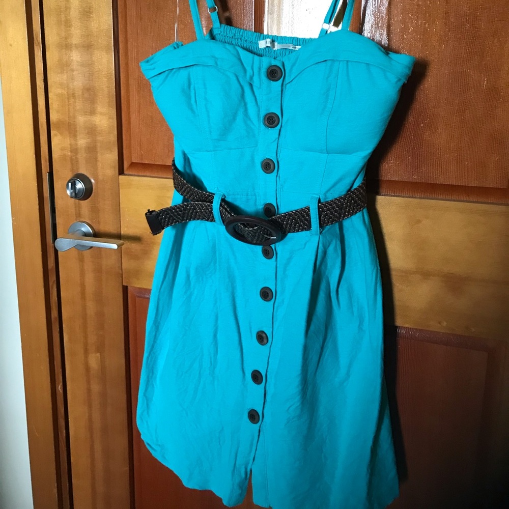 Turquoise Belted 👗 Dress